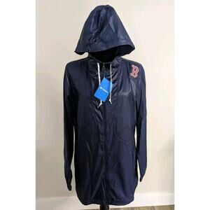 Boston Red Sox Columbia Long Full Zip Windbreaker Jacket Womens M Navy Blue NWT